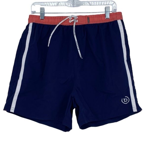 Bugatti - men's swimming trunks navy & white striped sz large - Picture 1 of 14